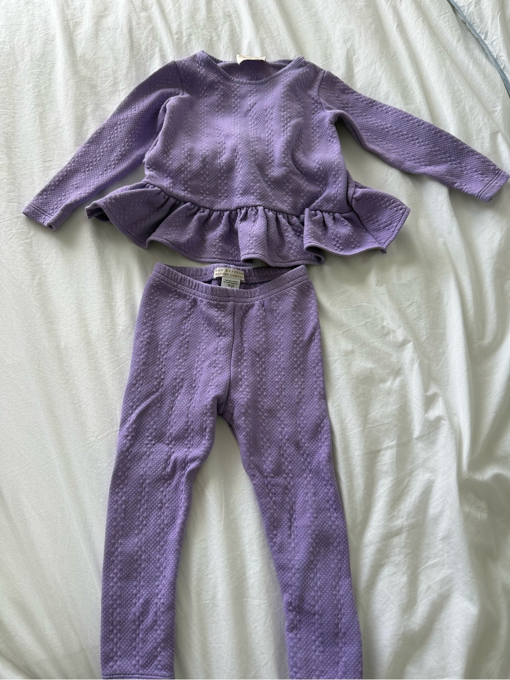 The Beaufort Bonnet Company Lavender Quilted Peplum Top & Leggings Set